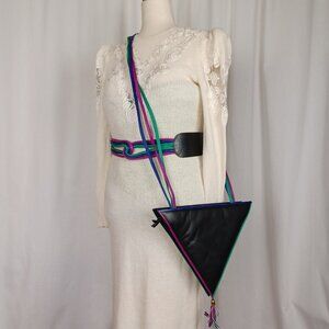 Vintage 80s Safi Statement Bag & Belt Matching Set, Avant-Garde